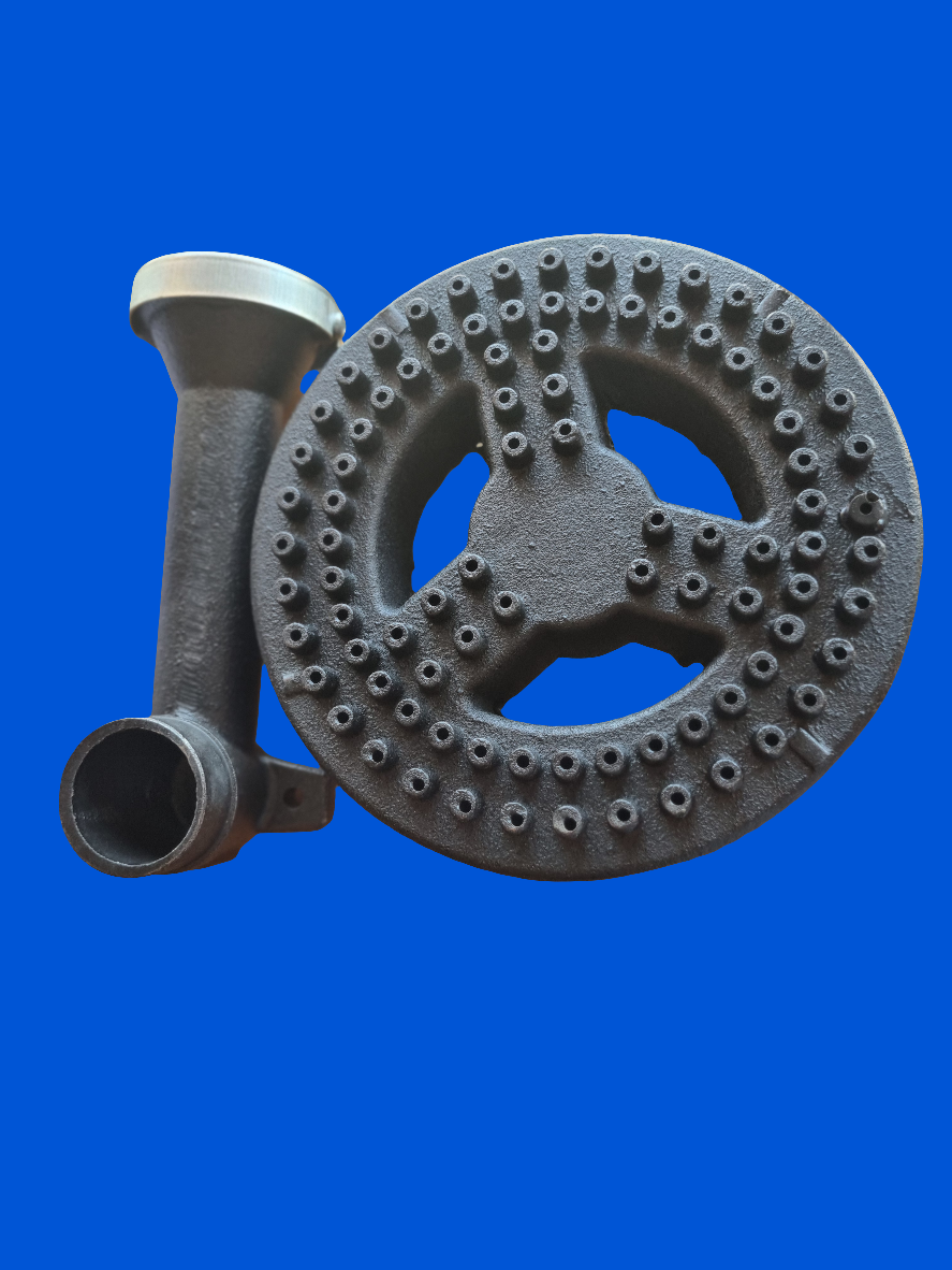 Quemador Fierro fundido con codo 18 Cm